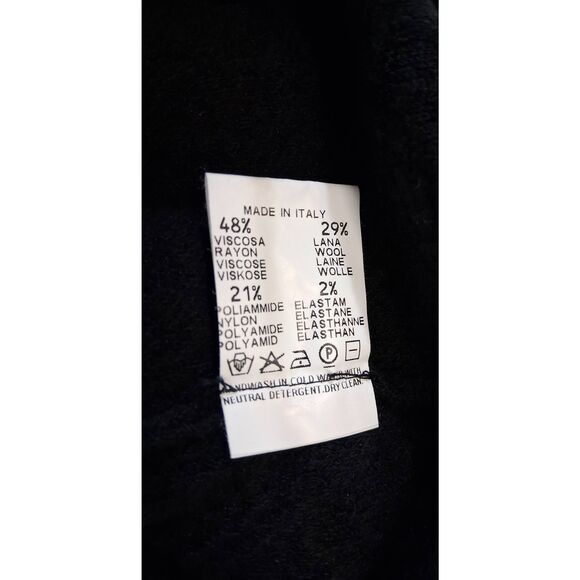 Armani collezioni womens small sz 6 fitted tube top black wool silk beaded strap - Picture 6 of 8